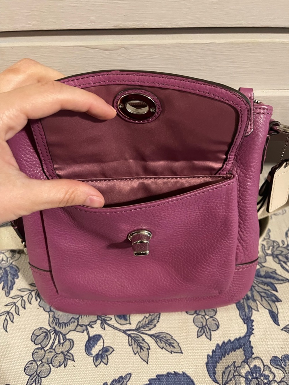 Coach Pebbled Leather Crossbody + Card Holder - Picture 5 of 8